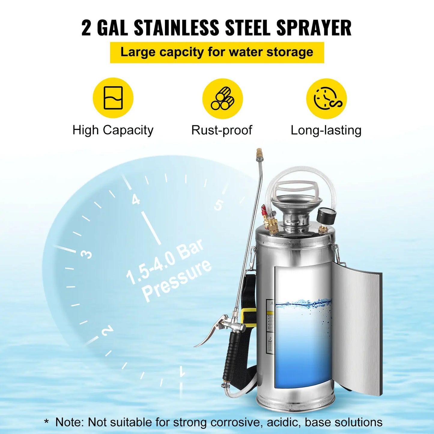 Hand Powered Sprayer Stainless Steel