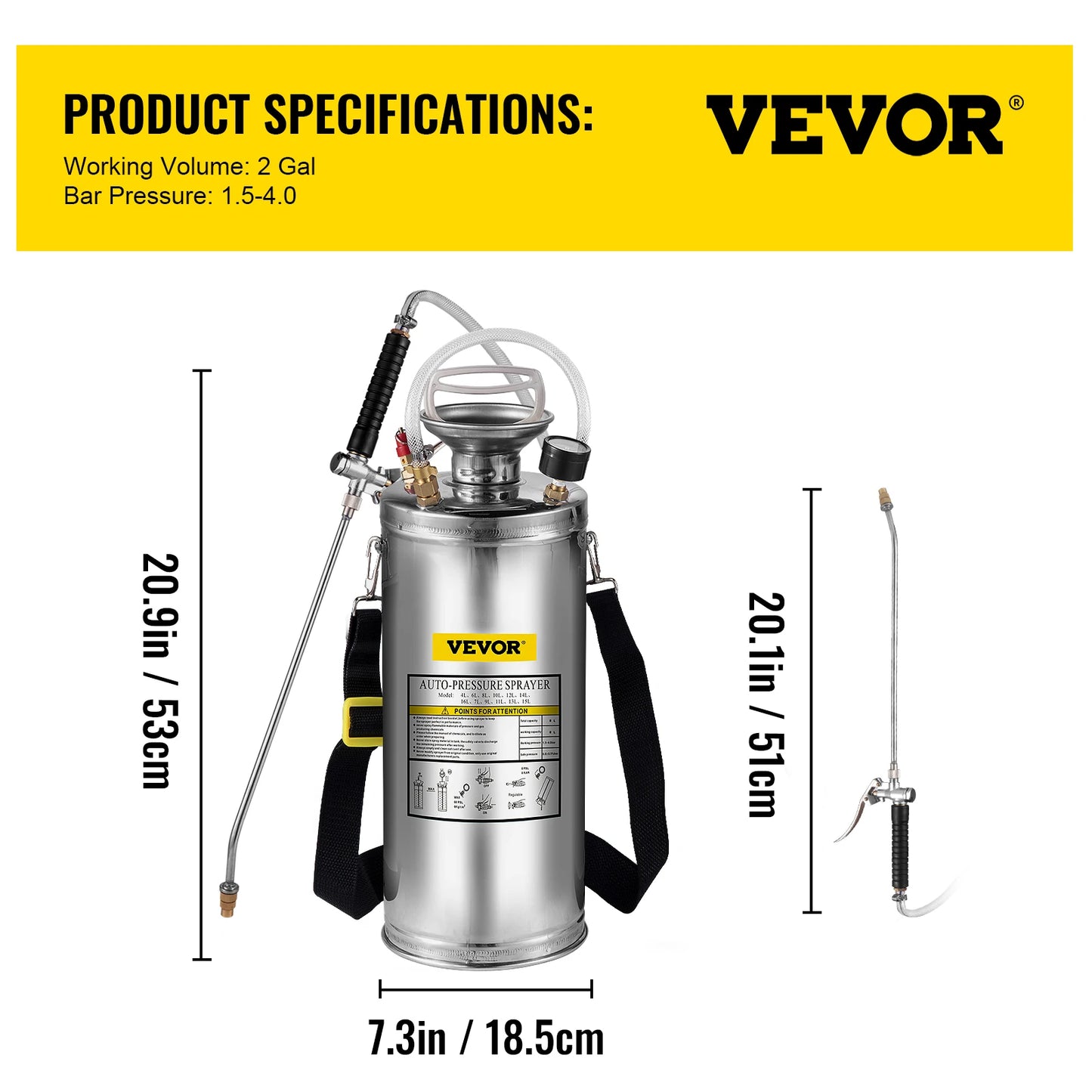 Hand Powered Sprayer Stainless Steel