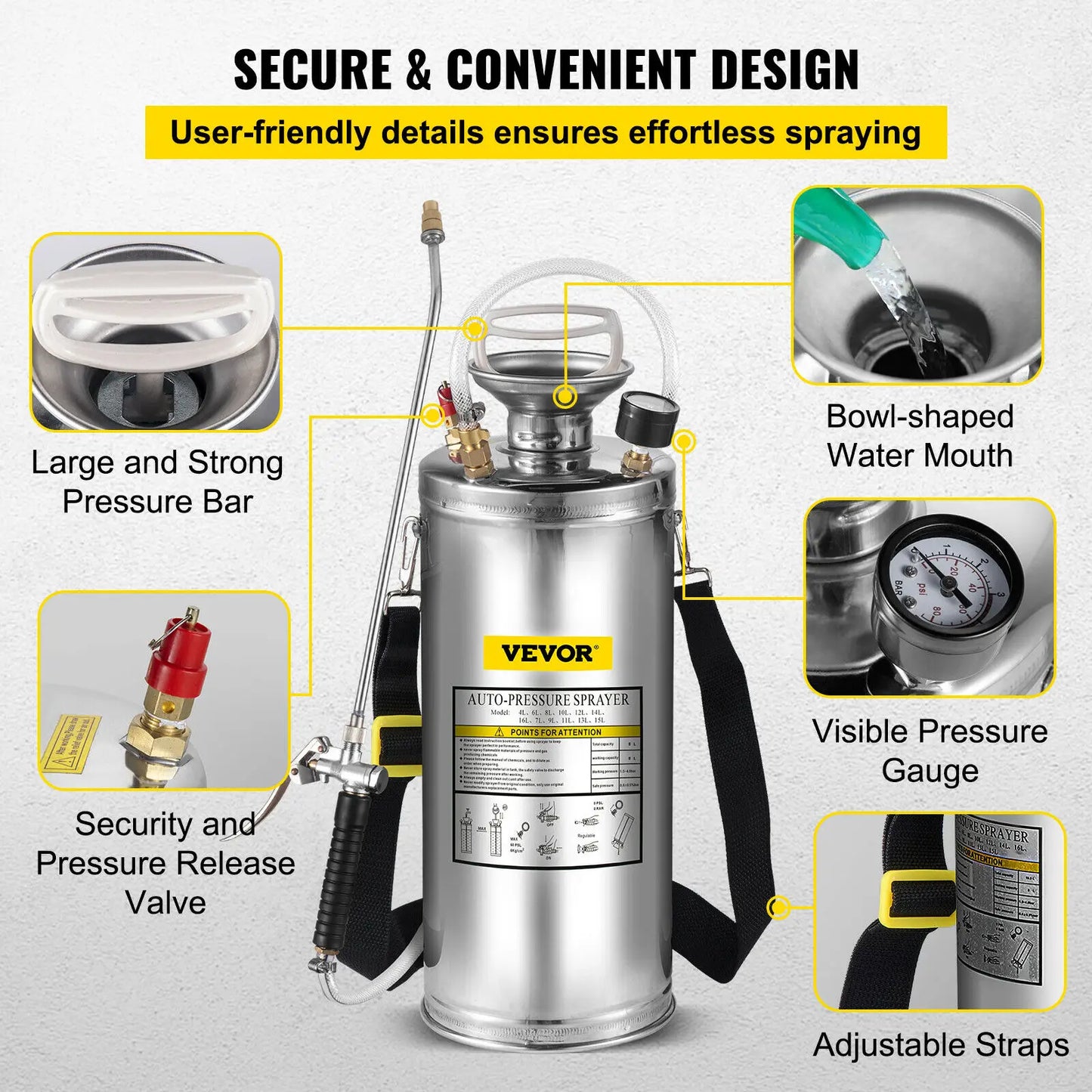 Hand Powered Sprayer Stainless Steel