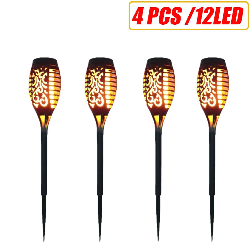 12LED 33LED Solar Flame Torch Lights Flickering LED Light Waterproof Garden Decoration Outdoor Lawn Path Yard Patio Floor Lamps