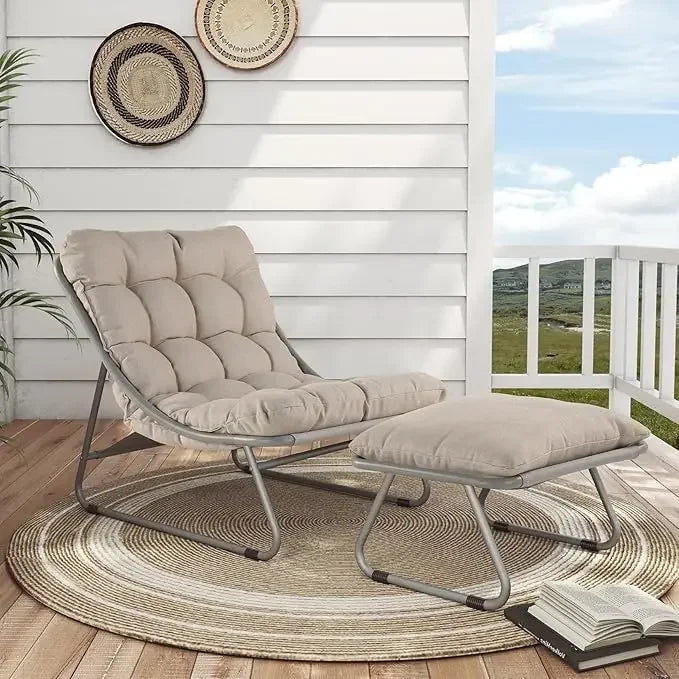 Outdoor Lounge Chair with Ottoman