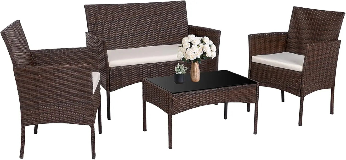 4 Pieces Outdoor Patio Furniture Set