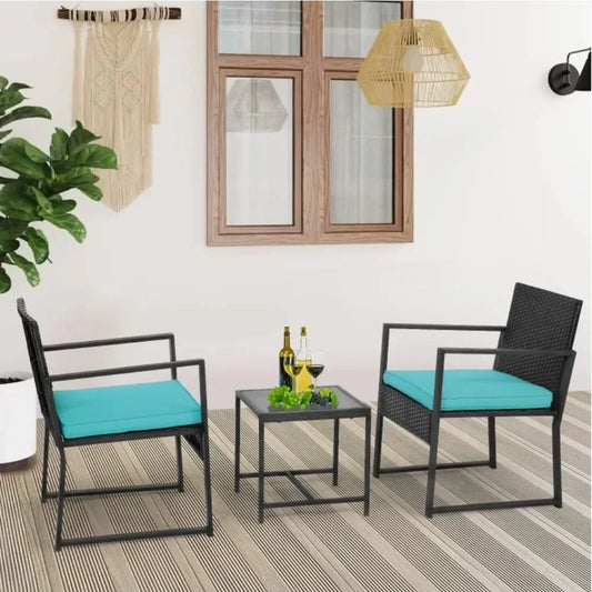 Wicker Patio Chairs, 3 Pcs