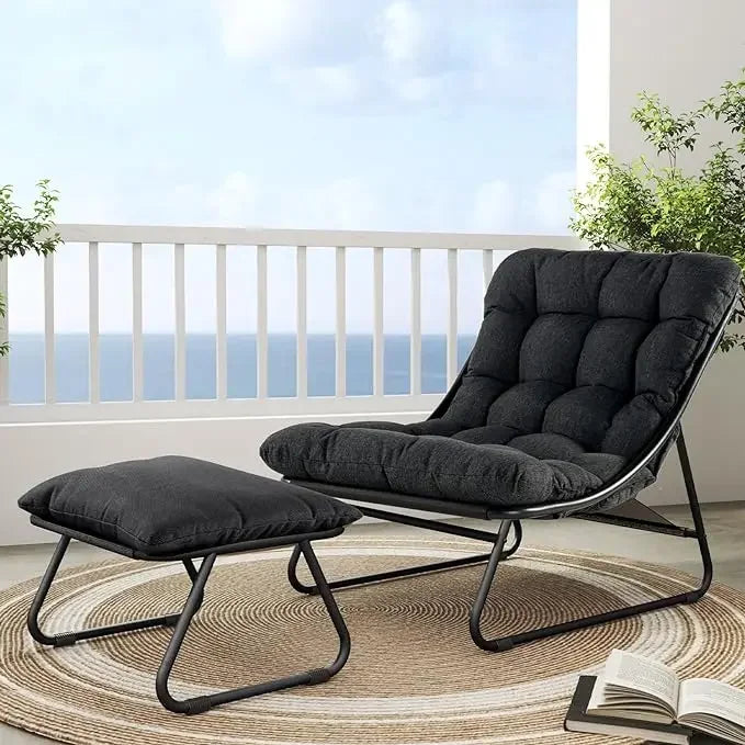 Outdoor Lounge Chair with Ottoman