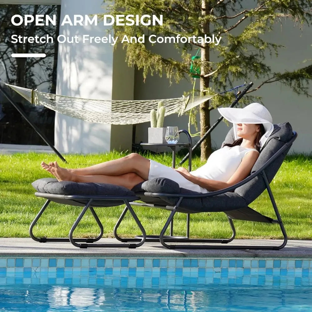 Outdoor Lounge Chair with Ottoman