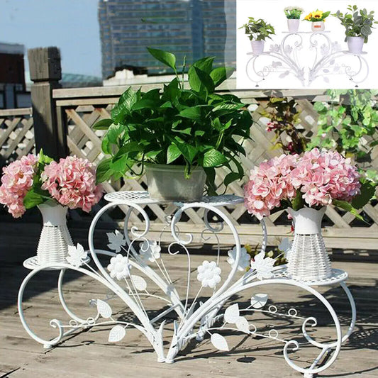 2PCS Rustproof Metal Plant Stand 4 Potted Flower Display