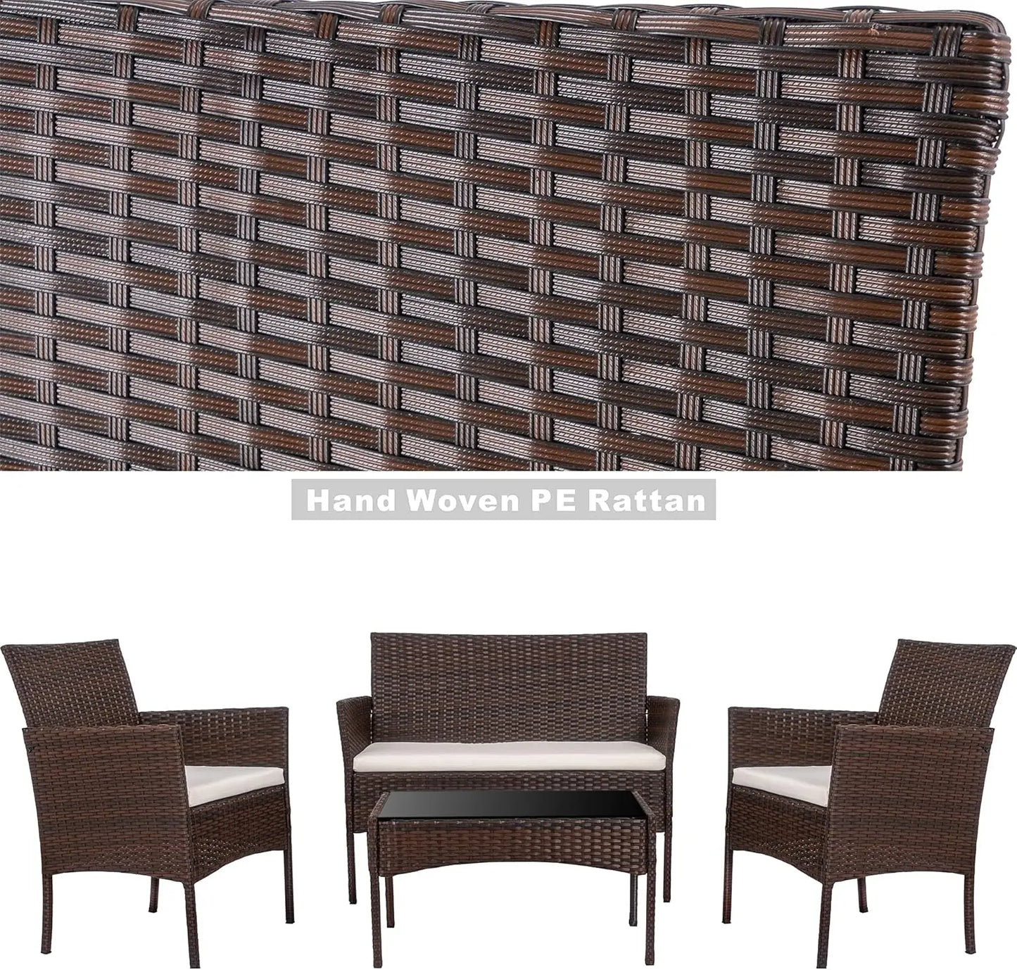 4 Pieces Outdoor Patio Furniture Set