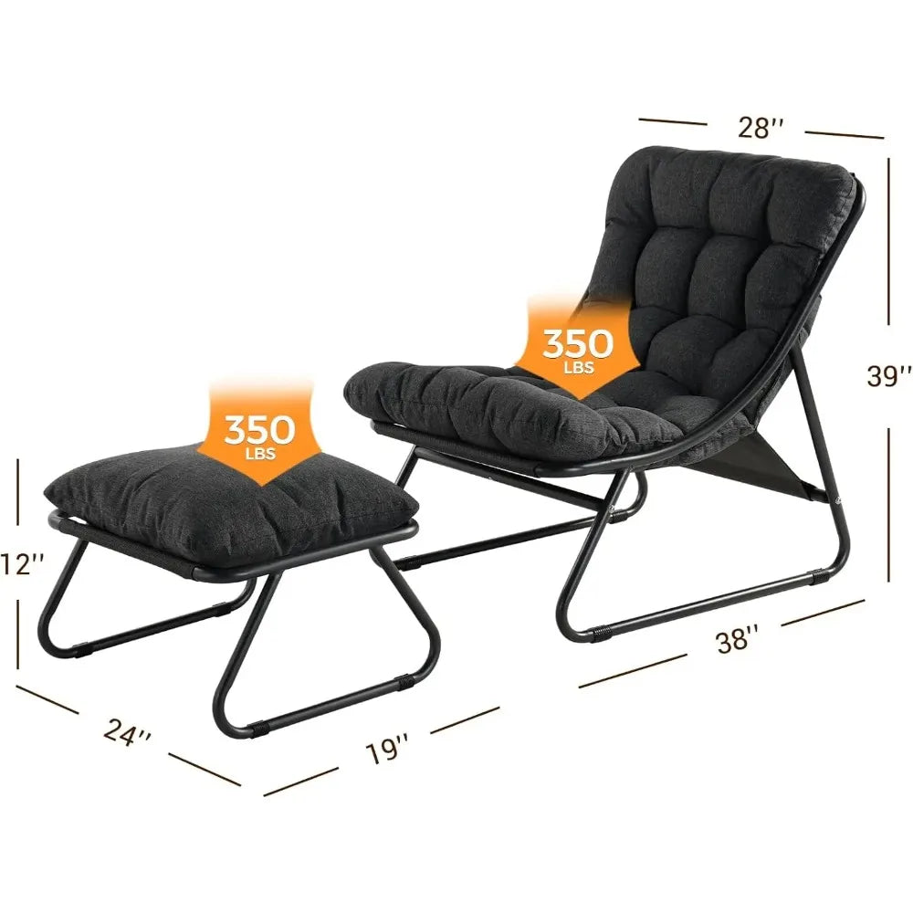 Outdoor Lounge Chair with Ottoman