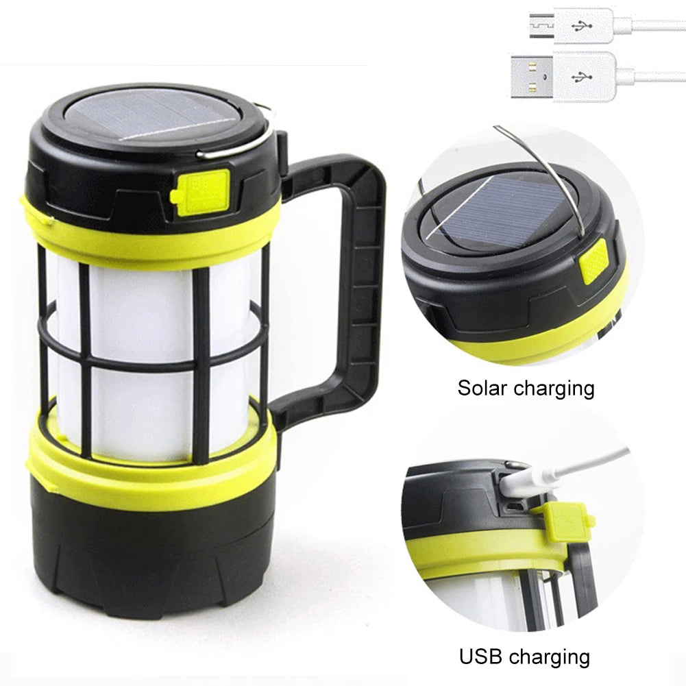 LED Camping Light USB Charging Waterproof Solar Powered