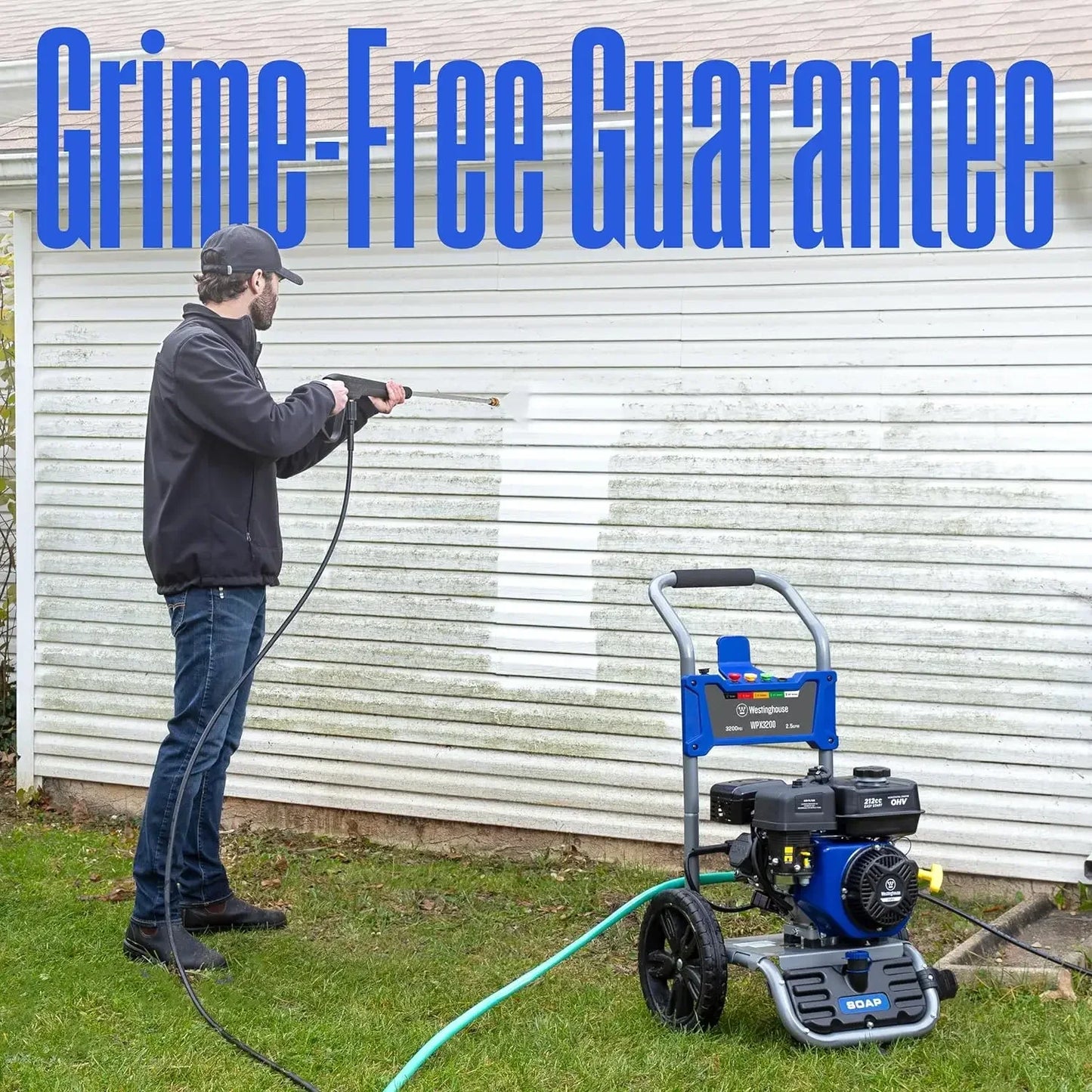 Gas Pressure Washer, 3200 PSI and 2.5 Max GPM, 5 Nozzle Set